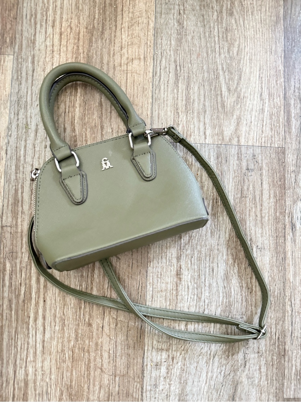Steve Madden Bfaith mini satchel purse crossbody bag olive green faux leather
